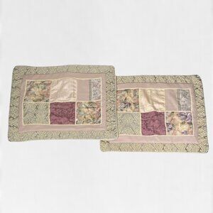 Croscill Standard Pillow Shams Caitlin Damask Floral Patchwork Covers Padded Set